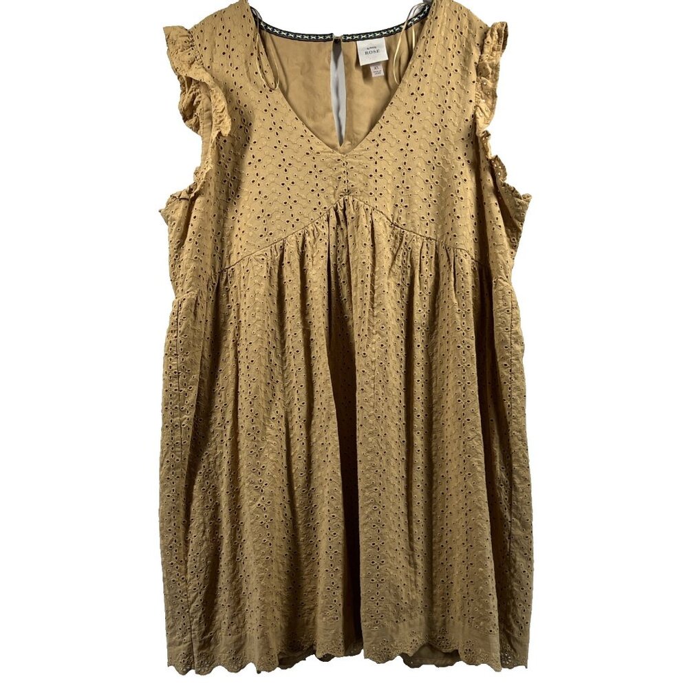 Knox Rose Women's Dress Size XL Babydoll Y2K 90's‎ Eyelet Ruffles Sleeveless